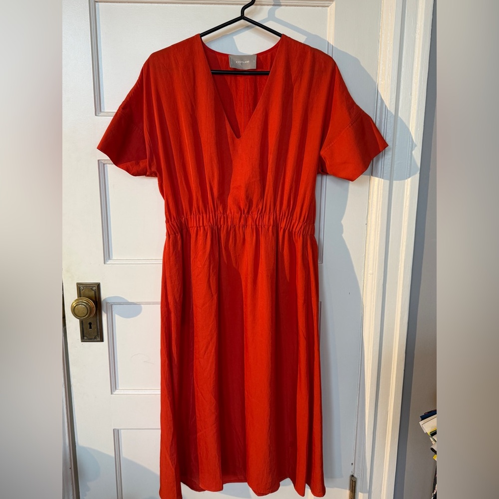Everlane Red/Orange Dress Japanese Silk Size 10